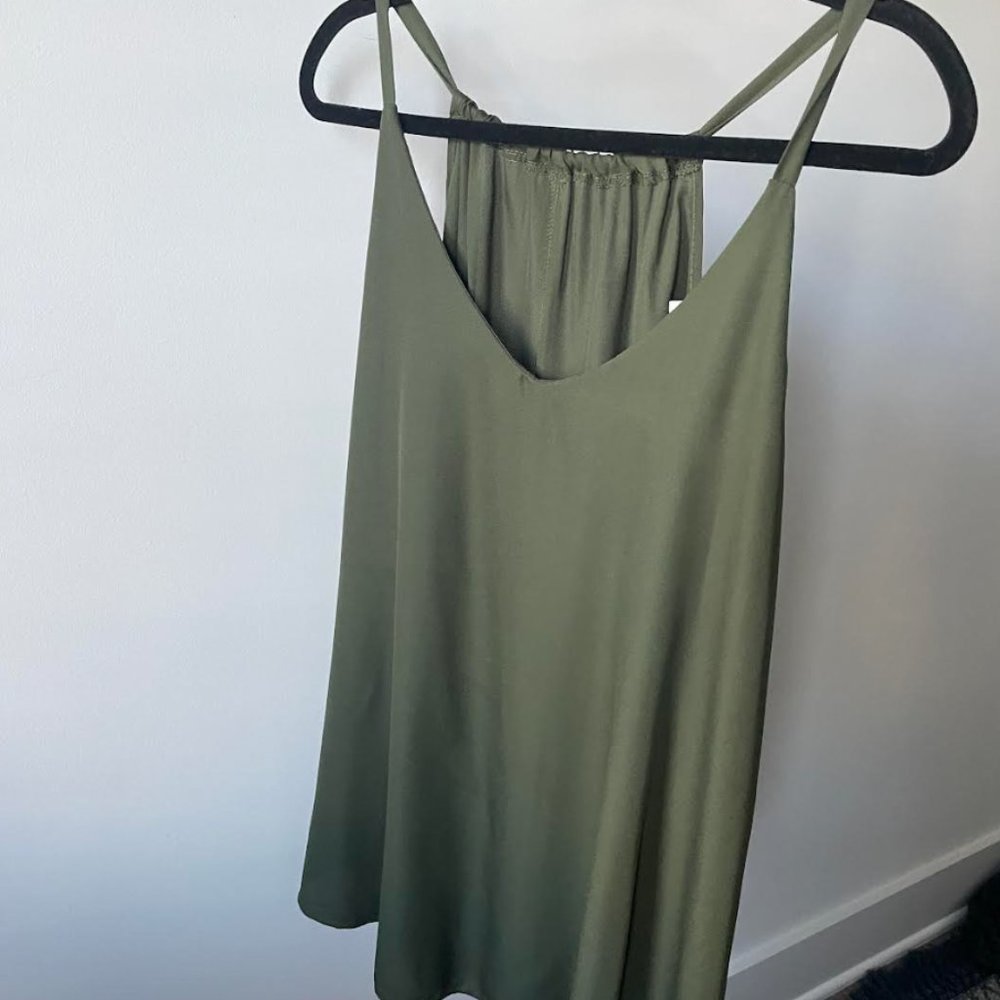 Olive Green Chic Soul Going Coastal Tank, Size 3X